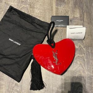 Authentic YSL Saint Laurent heart clutch bag